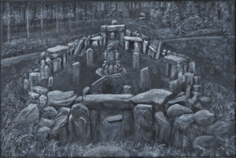 Druids Temple - Masham - Acrylic - 300mm x 200mm
