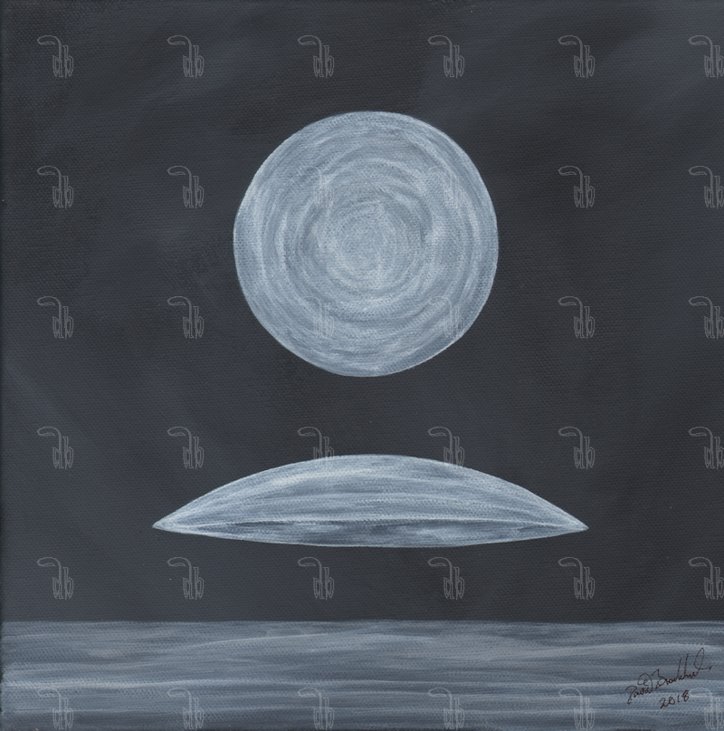UFO on Moonlit Moor - Acrylic 300mm x 298mm