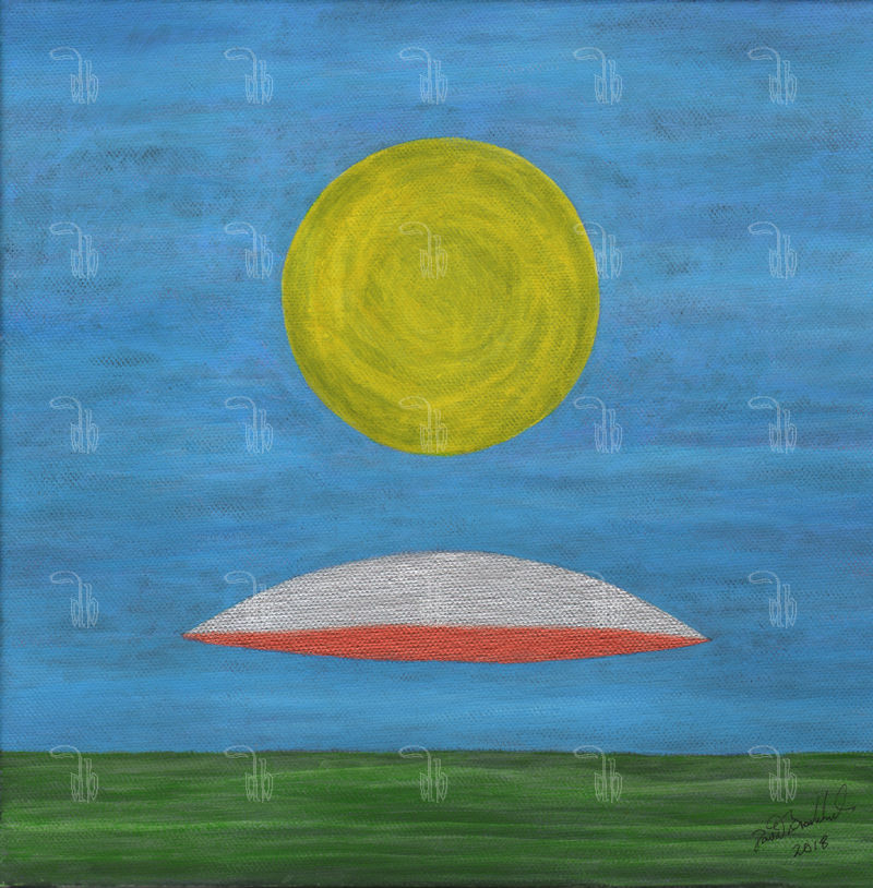 UFO on Sunlit Moor colour - Acrylic 300mm x 298mm