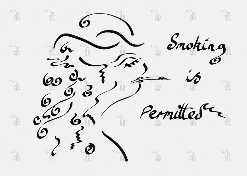 Smoking is Permitted - pen on card - 420mm x 300mm
