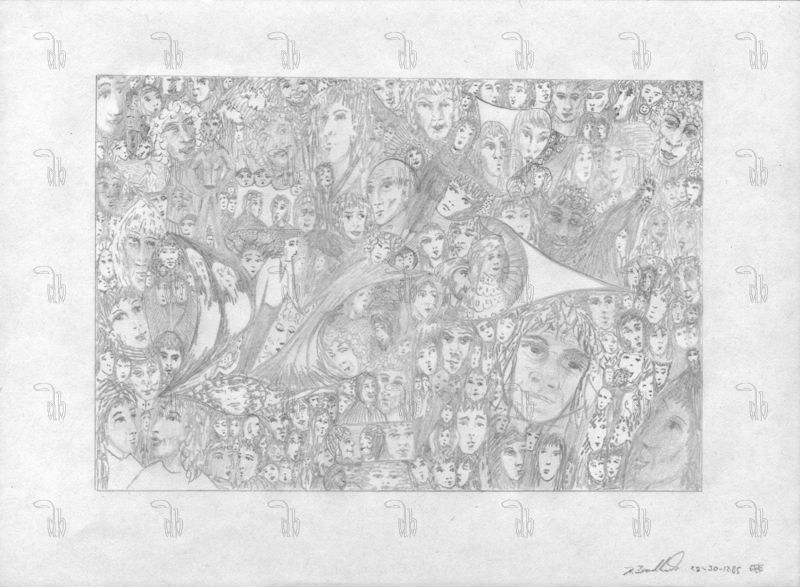 Faces - pencil on paper - 148mm x 210mm