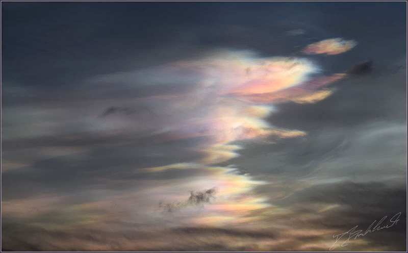 Iridescent clouds